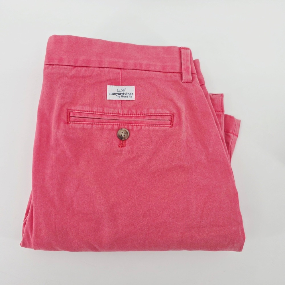 Vineyard Vines Mens Breaker Shorts Pink Cotton Stretch Chino Size 32 Golf Preppy
